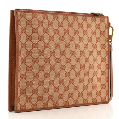 Gucci X MLB GG Monogram NY Yankees Zip Wristlet Pouch Beige Ruggine Ivory 3 of 7