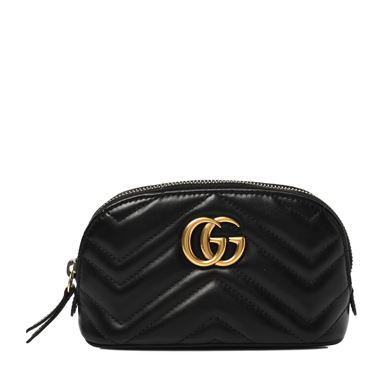 Calfskin Matelasse GG Marmont Pouch Cosmetic Case Black