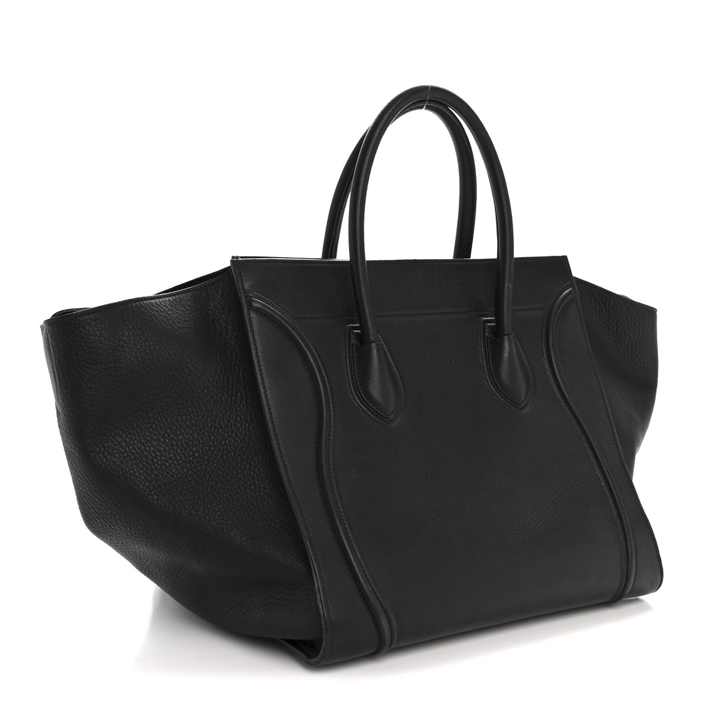 Grained Calfskin Medium Phantom Luggage Black