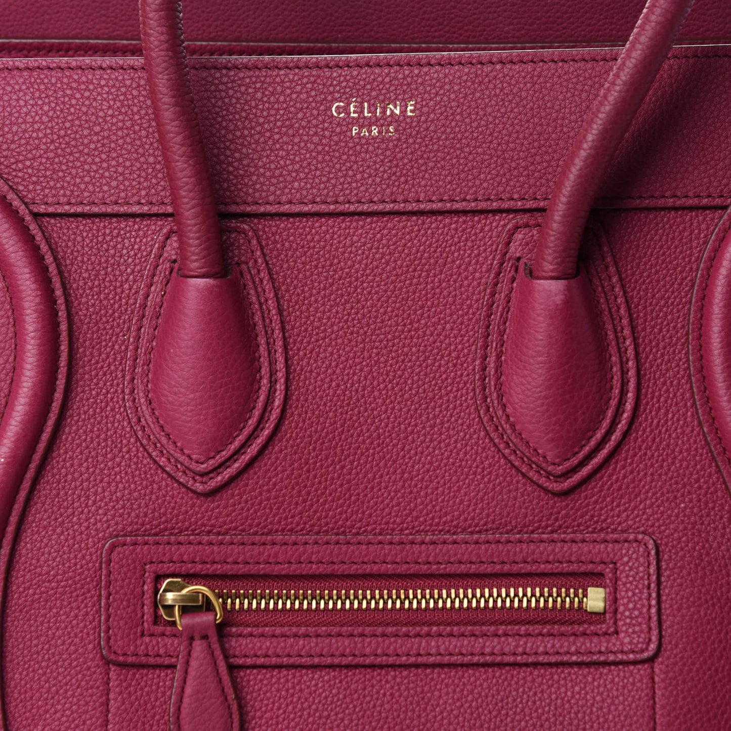 Drummed Calfskin Micro Luggage Plum