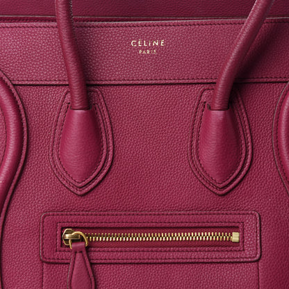 Celine Drummed Calfskin Micro Luggage Plum 14 of 14