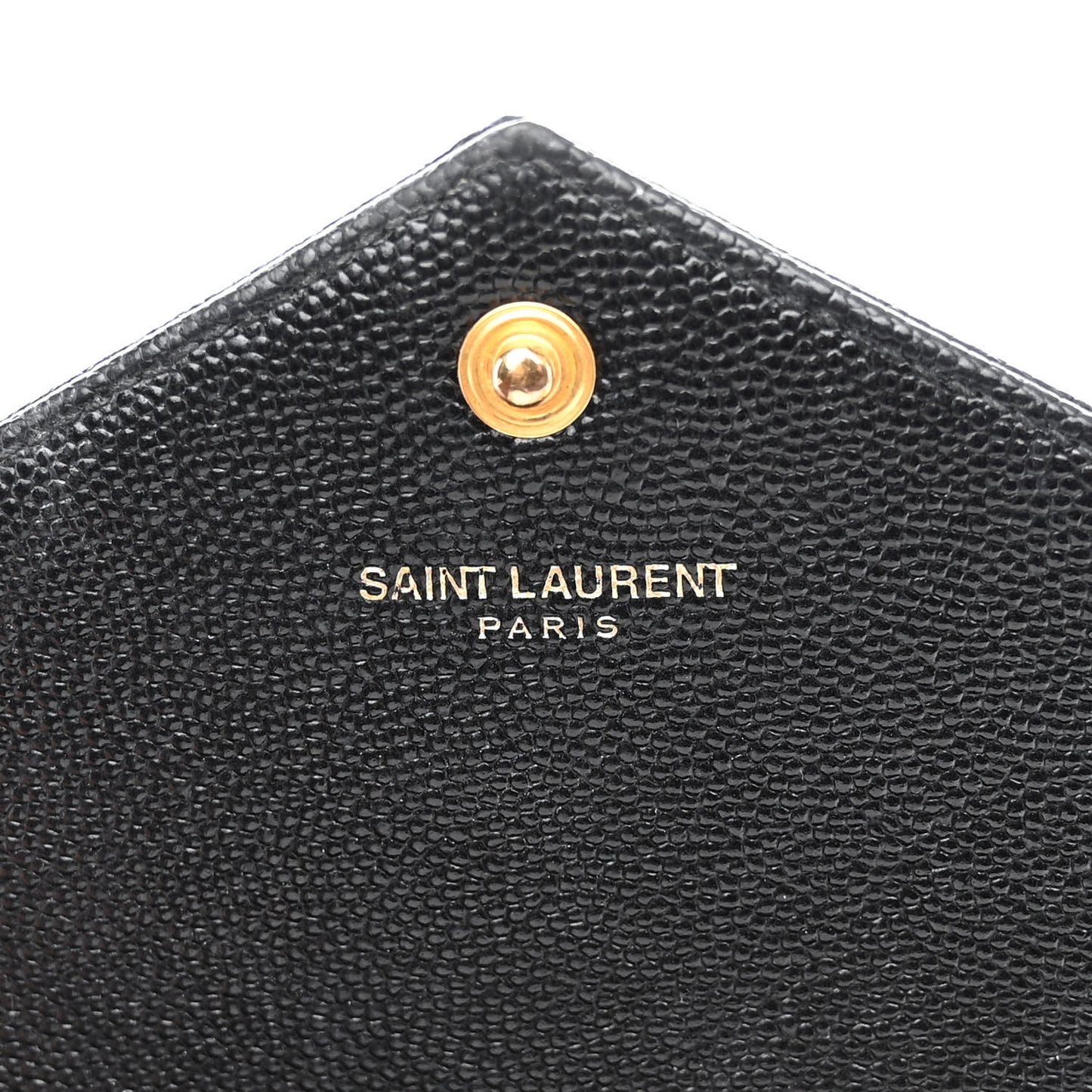 Grain De Poudre Matelasse Chevron Monogram Envelope Chain Wallet Black