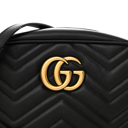 Gucci Calfskin Matelasse Small GG Marmont Chain Shoulder Bag Black 8 of 13