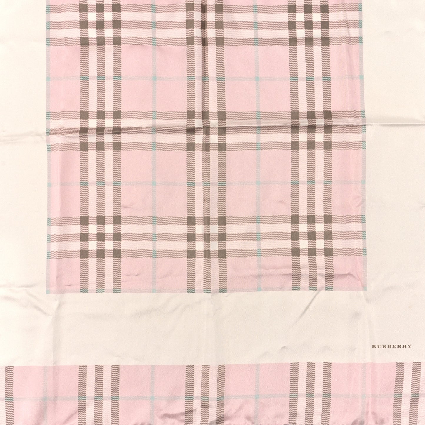 Silk Candy Check Square Scarf Pink