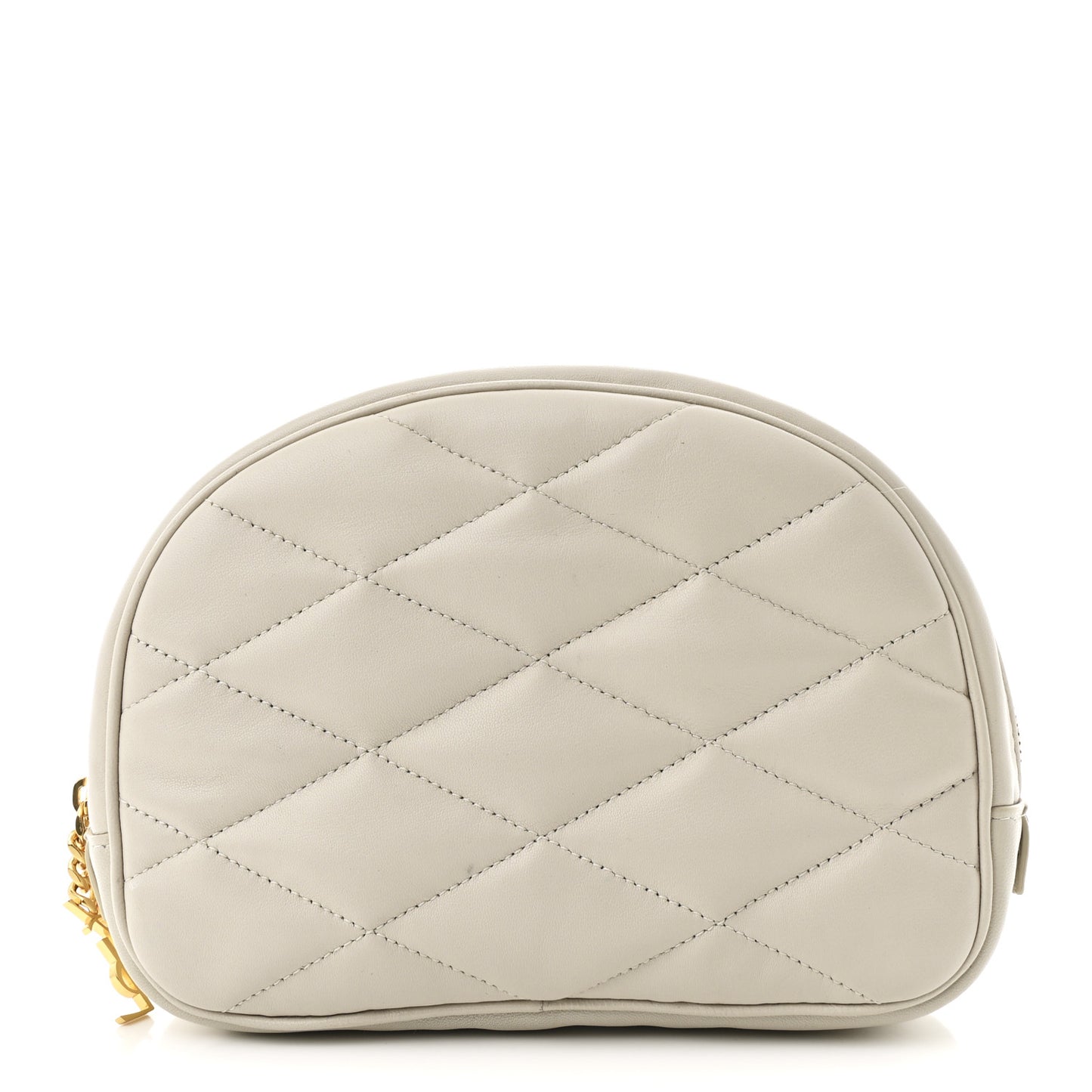 Lambskin Quilted Lolita Cosmetic Pouch Crema Soft