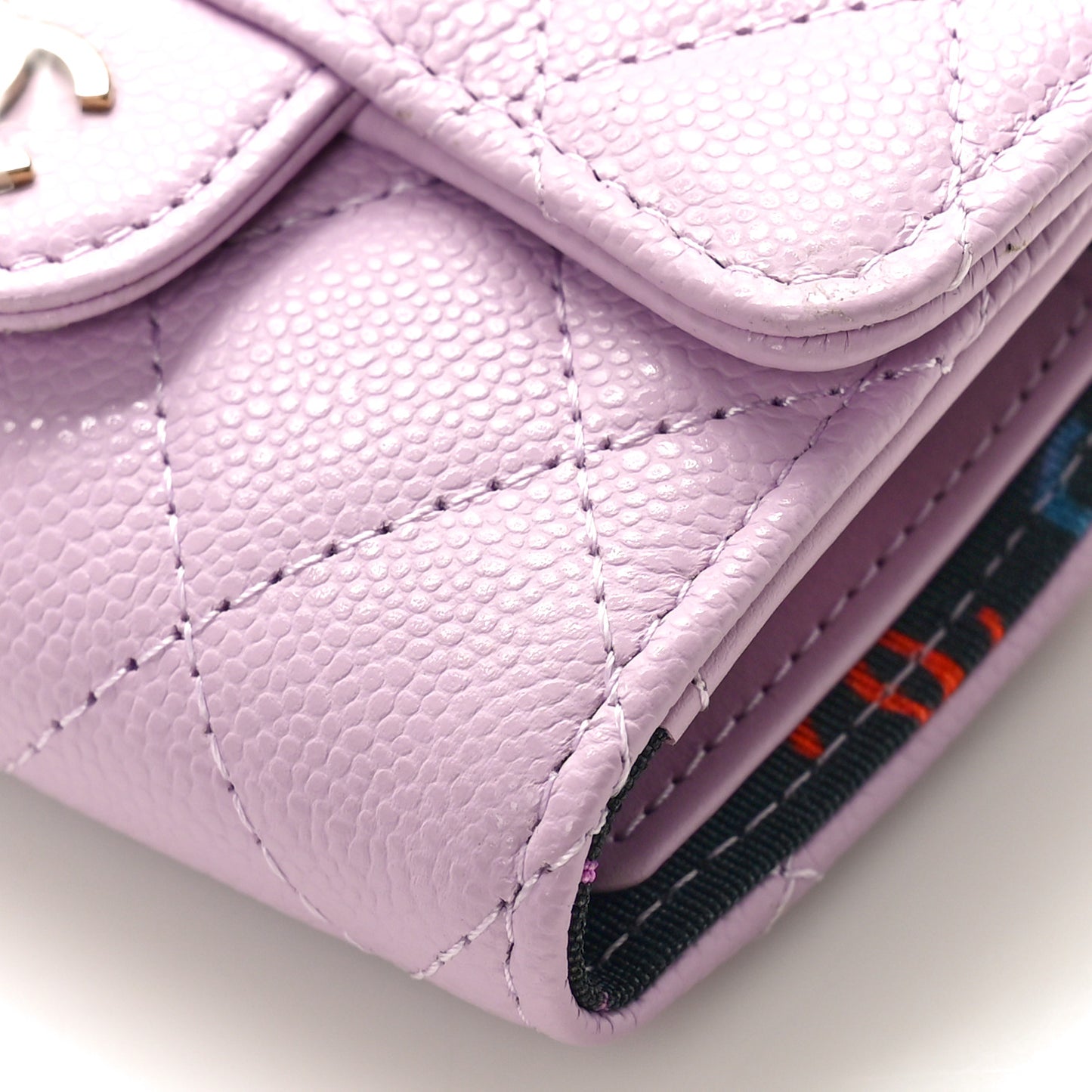 Caviar Quilted Classic 4 Key Holder Wallet Light Pink