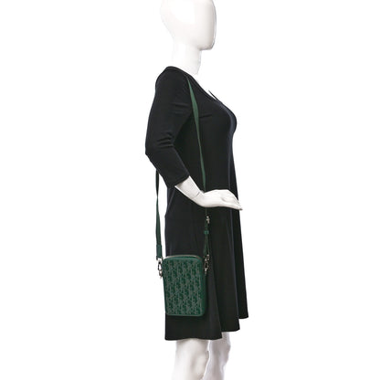 Christian Dior Calfskin Oblique Galaxy Perforated World Tour Messenger Pouch Green White 2 of 8