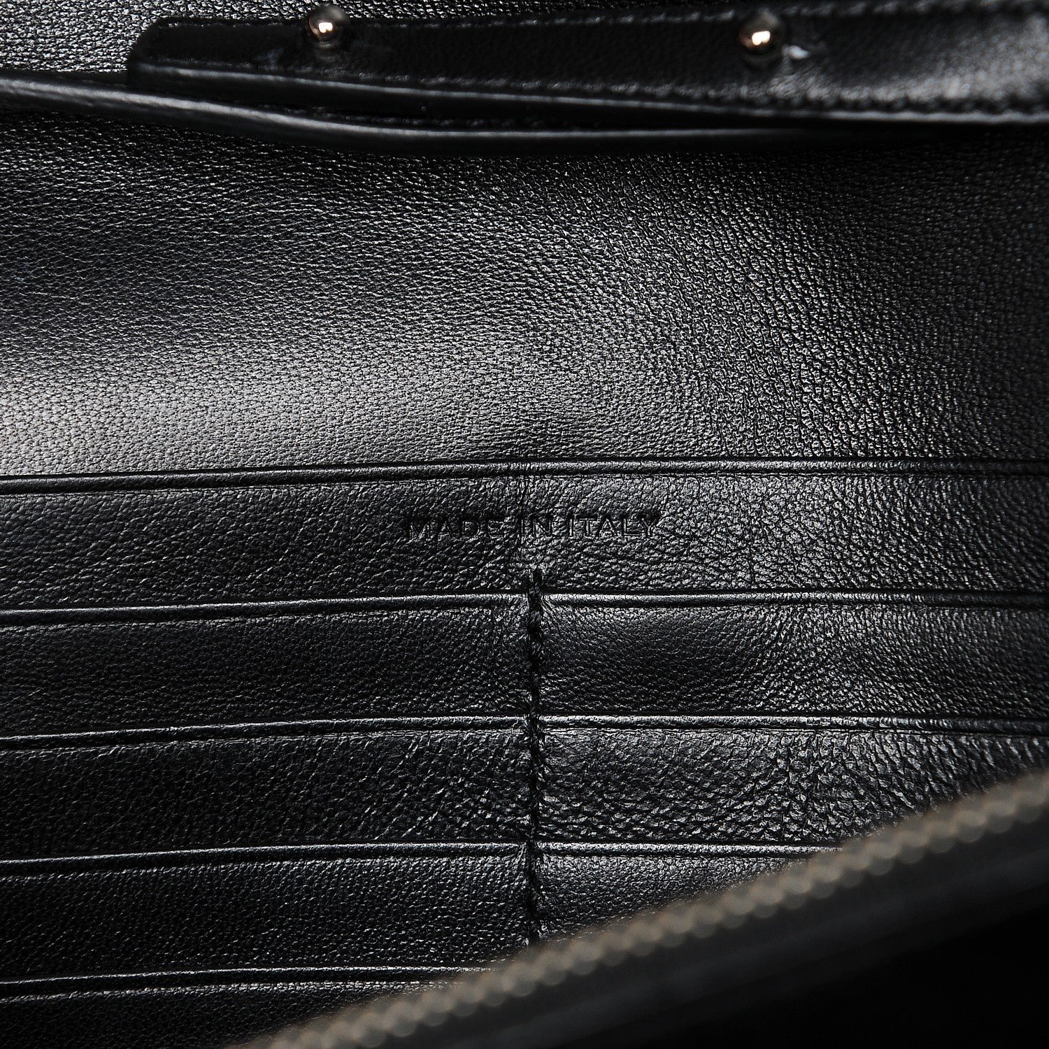 Saint Laurent Lambskin Crocodile Embossed Classic Paris Chain Wallet Black 6 of 7