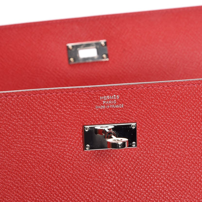 Hermes Epsom Kelly Longue Wallet Rouge Casaque 5 of 7