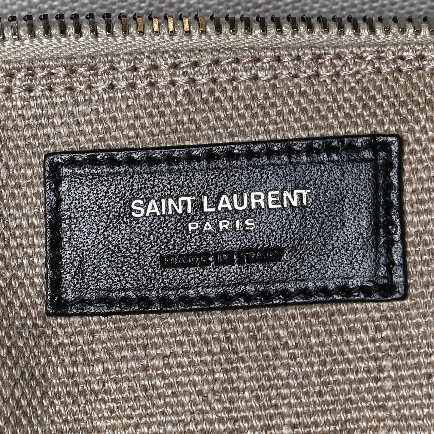Linen Calfskin Rive Gauche North South Tote Optic White