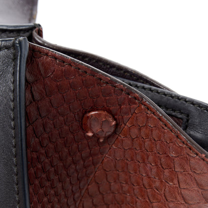 Celine Snakeskin Calfskin Large Trapeze Black Red 11 of 13