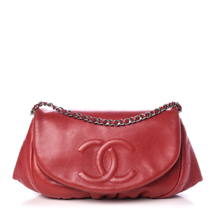 Chanel Lambskin Half Moon Wallet On Chain WOC Red 1 of 8