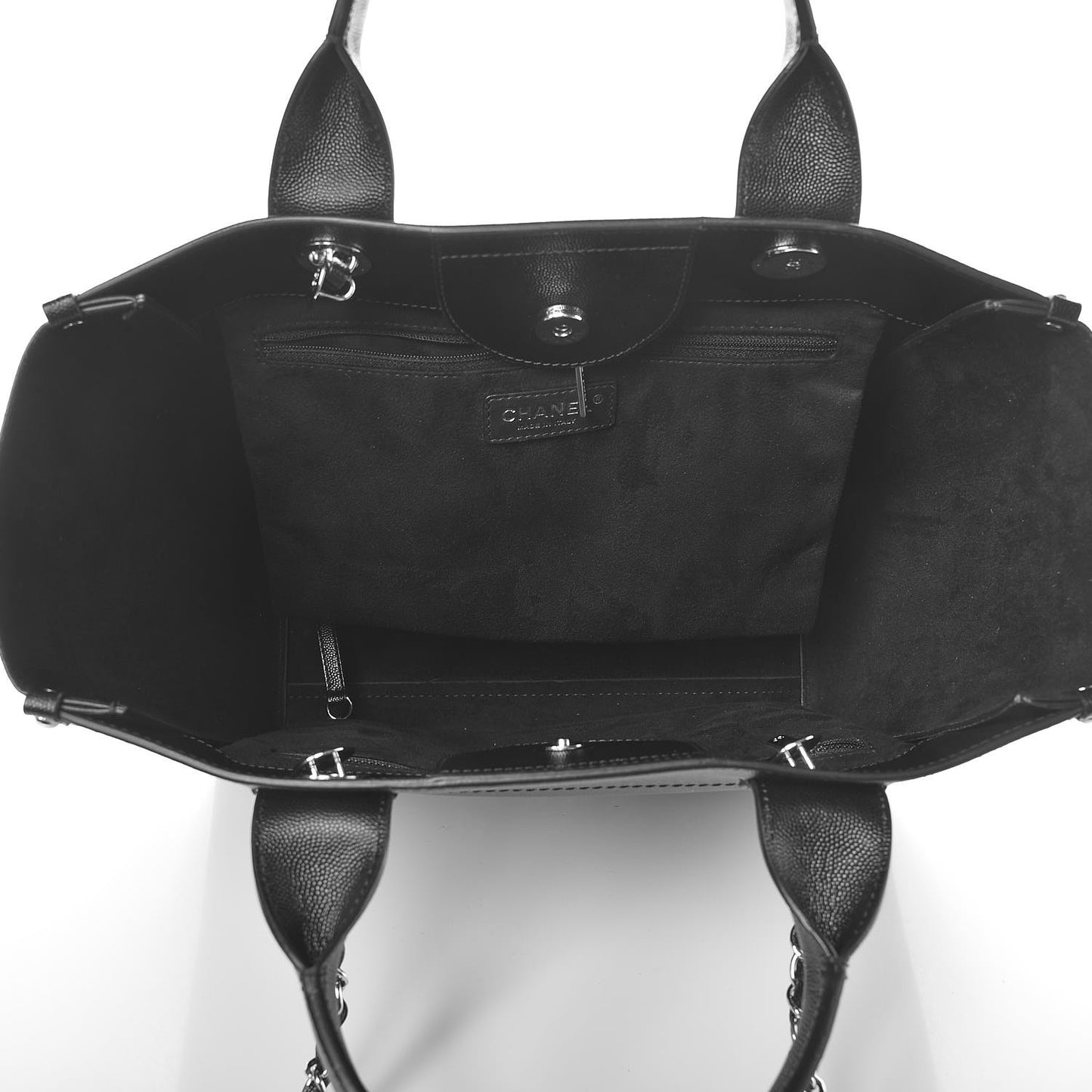 Caviar Small Studded Deauville Tote Black