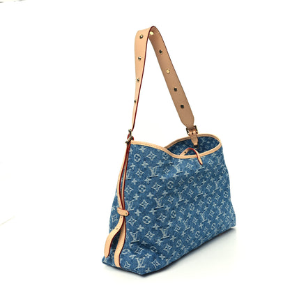 Louis Vuitton Monogram Denim CarryAll MM Blue 3 of 11