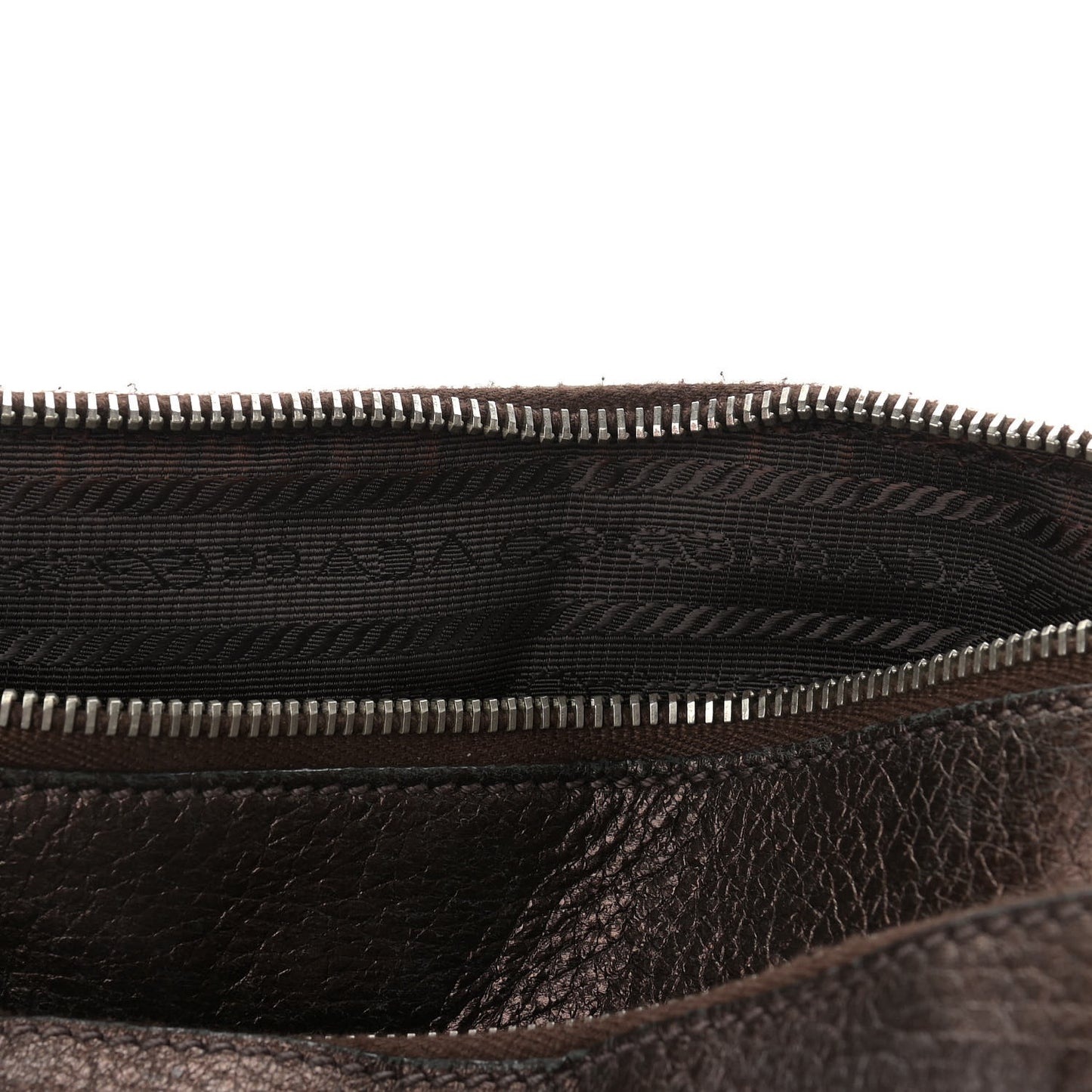 Metallic Vitello Daino Hand Bag Piombo