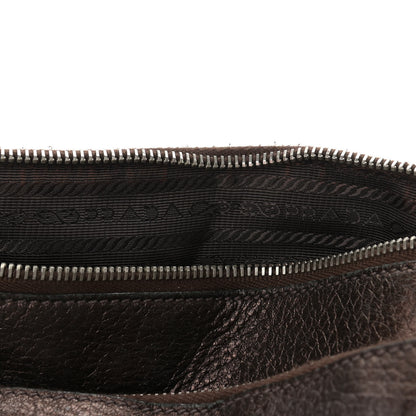 Prada Metallic Vitello Daino Hand Bag Piombo 14 of 22