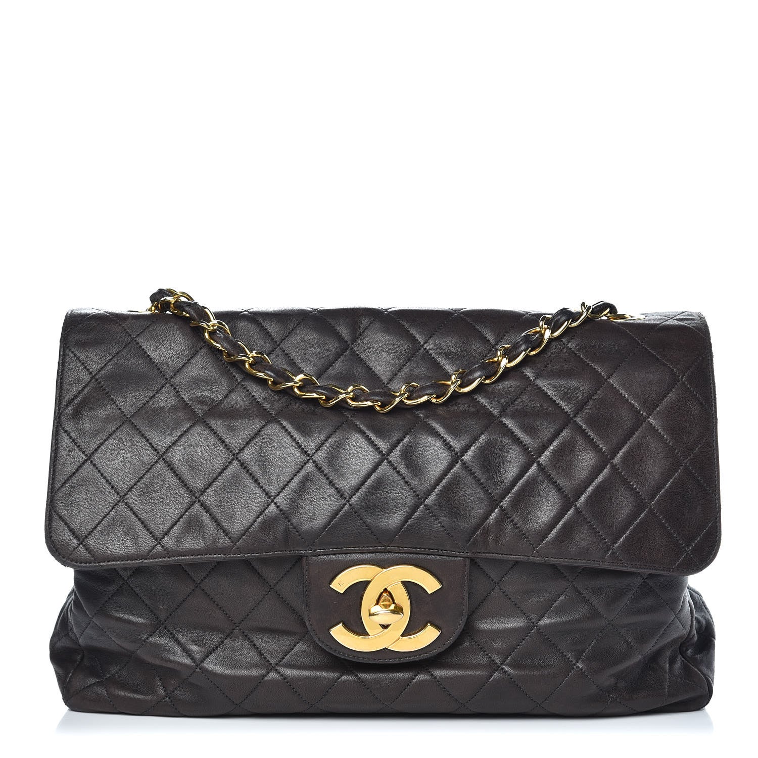 Chanel Lambskin Quilted XL Jumbo Single Flap Black 1 of 17