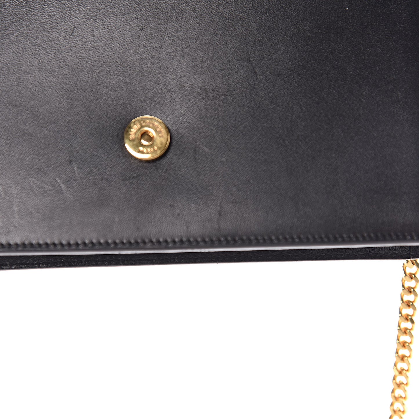 Smooth Calfskin Classic Monogram Kate Tassel Chain Wallet Black