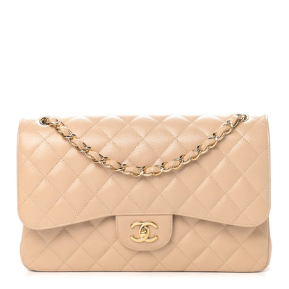 Chanel Caviar Quilted Jumbo Double Flap Beige Clair 1 of 4