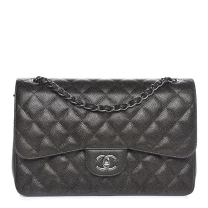 Chanel Caviar Quilted Jumbo Double Flap Dark Charcoal 1 of 7