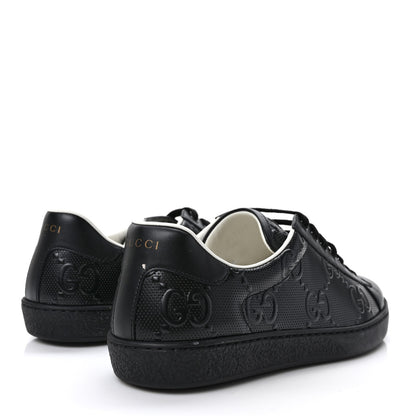 Gucci Calfskin GG Tennis Embossed Mens Ace Sneakers 9 Black 4 of 9