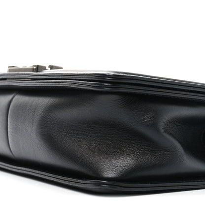 Chanel Calfskin Woven Medium Boy Flap Black White 10 of 10