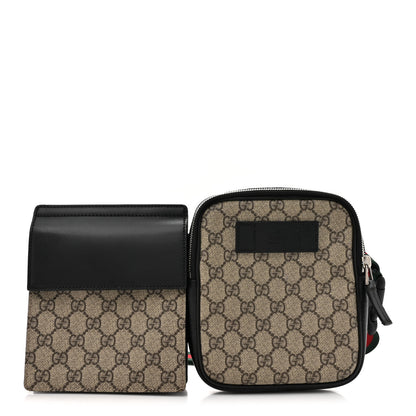 Gucci GG Supreme Monogram Web Belt Bag Black 1 of 13