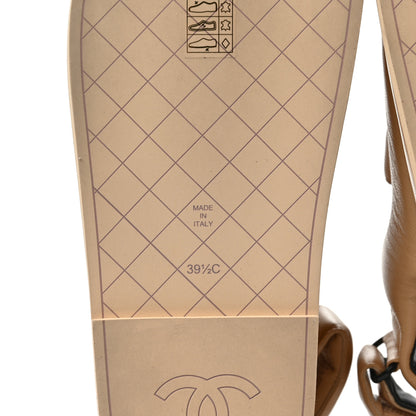 Chanel Lambskin Puffer Dad Sandals 39.5 Beige 6 of 9