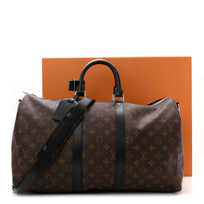 Louis Vuitton Monogram Macassar Keepall Bandouliere 45 9 of 9