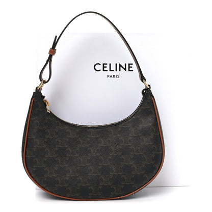 Celine Triomphe Canvas Calfskin Ava Shoulder Bag Tan 11 of 11