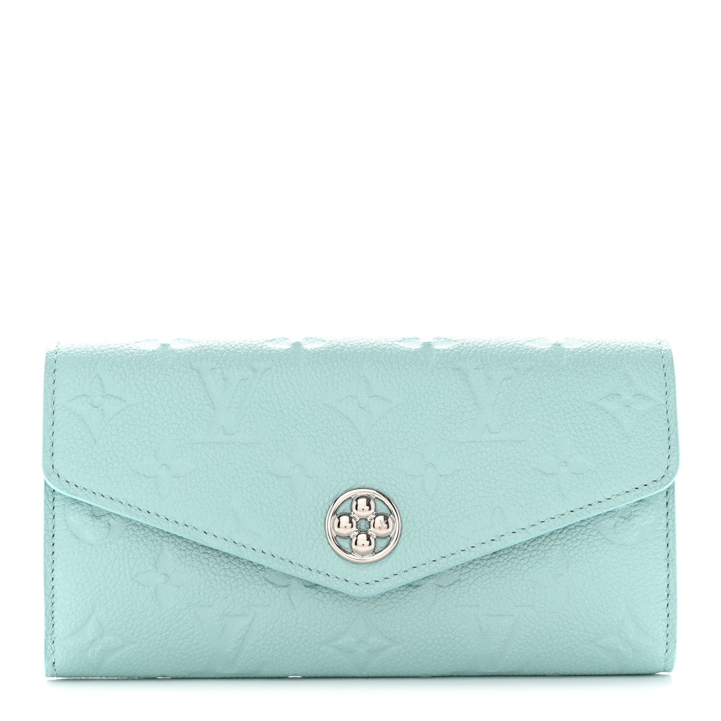 Empreinte Monogram Flower Sarah Wallet Pearly Lagoon Turquoise
