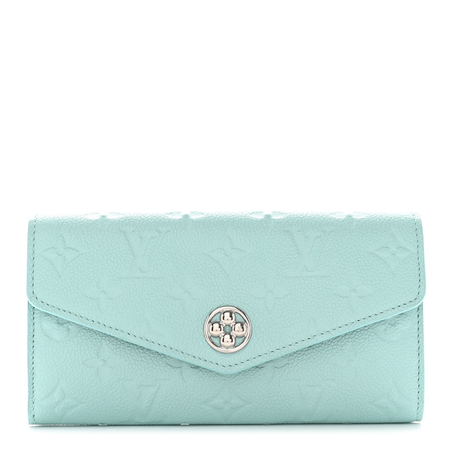 Louis Vuitton Empreinte Monogram Flower Sarah Wallet Pearly Lagoon Turquoise 1 of 7