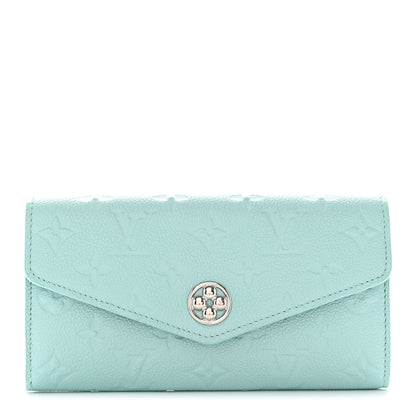 Louis Vuitton Empreinte Monogram Flower Sarah Wallet Pearly Lagoon Turquoise 1 of 7