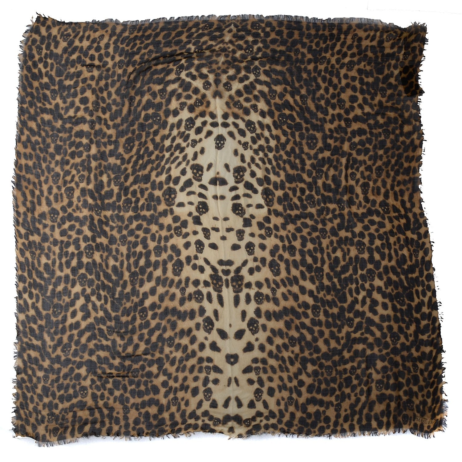 Alexander McQueen Cashmere Silk Leopard Skull Pashmina Scarf 2 of 6