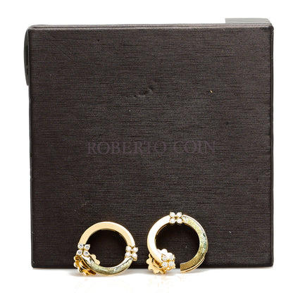 Roberto Coin 18K Yellow Gold Diamond Double Circle Earrings 5 of 5