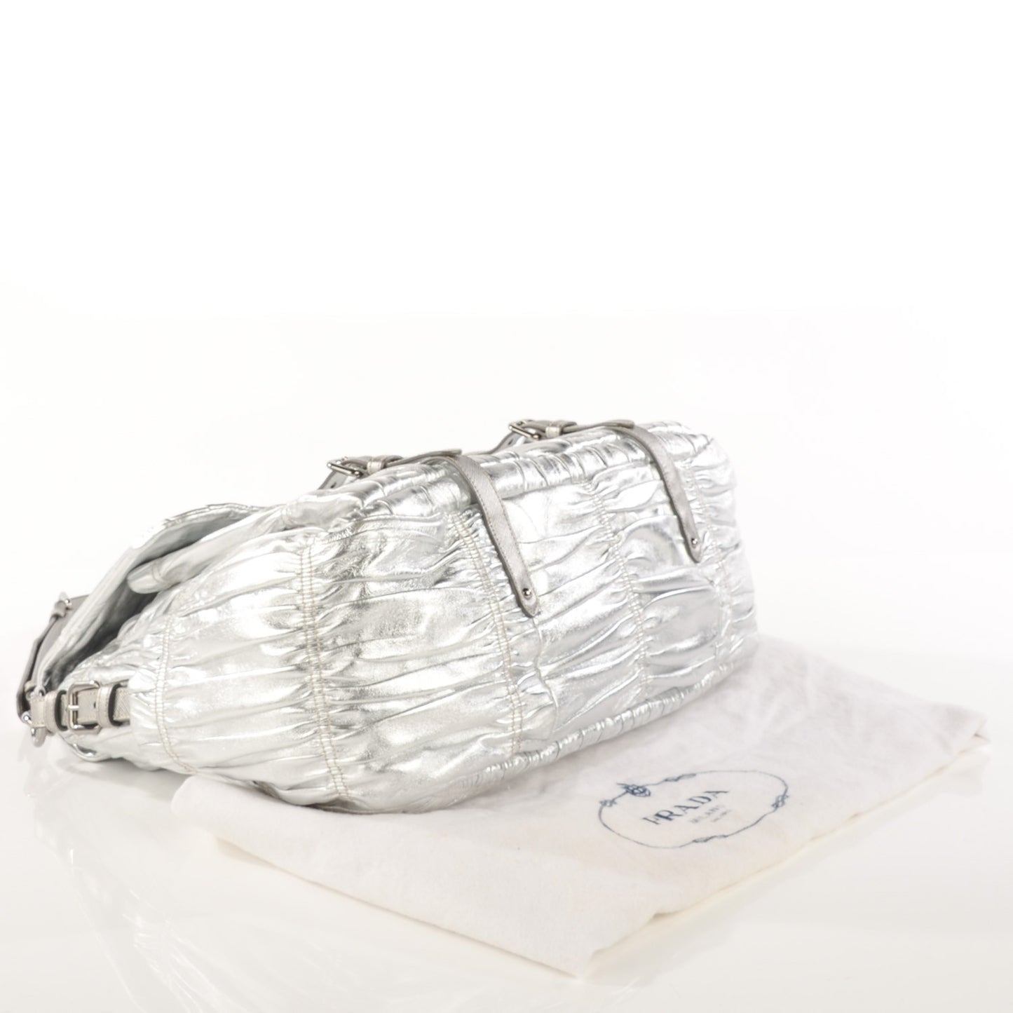 Nappa Saffiano Dressy Gaufre Messenger Argento