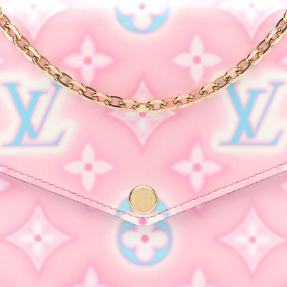 Louis Vuitton Vernis Valentine Felicie Pochette Chain Wallet Light Pink Neon 8 of 9