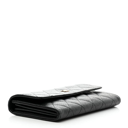 Chanel Caviar Quilted Large Gusset Flap Wallet Black 4 of 9