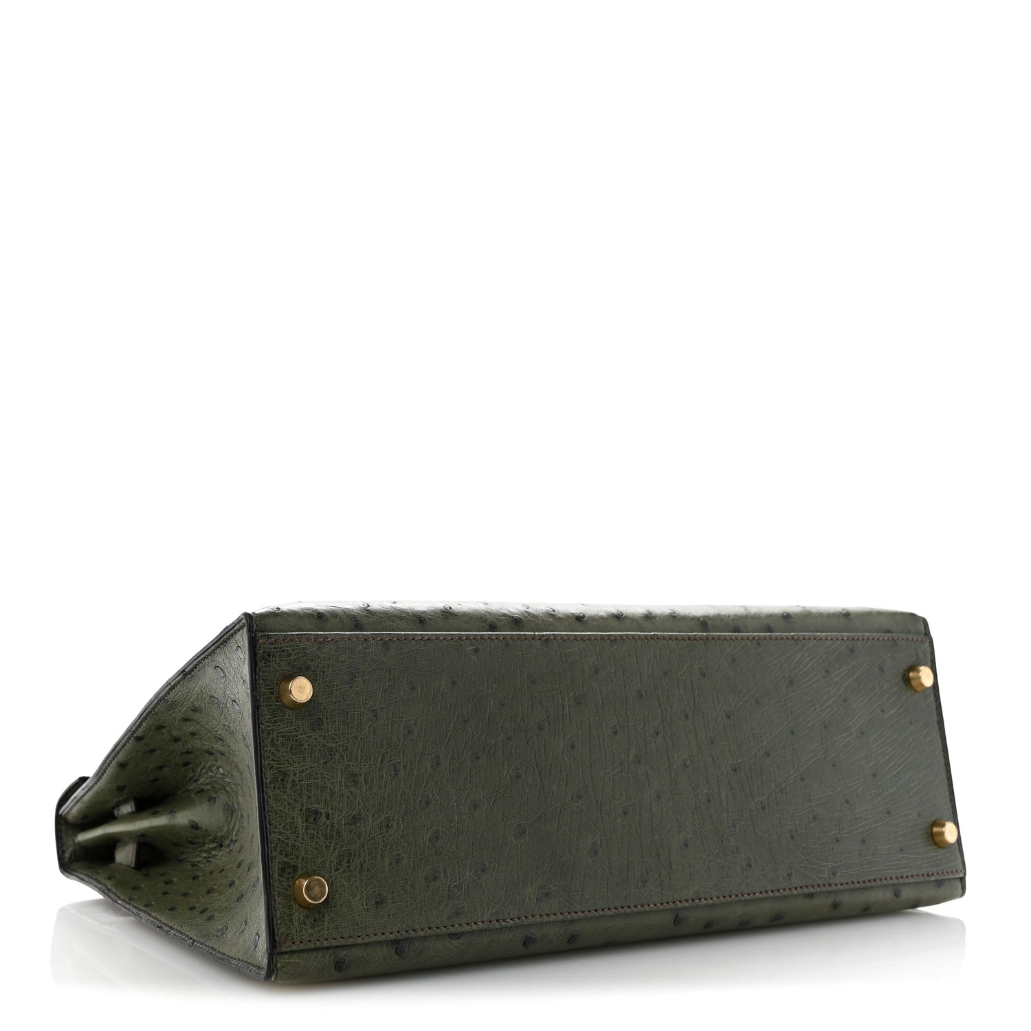 Hermes Ostrich Kelly Sellier 32 Vert Olive 4 of 15