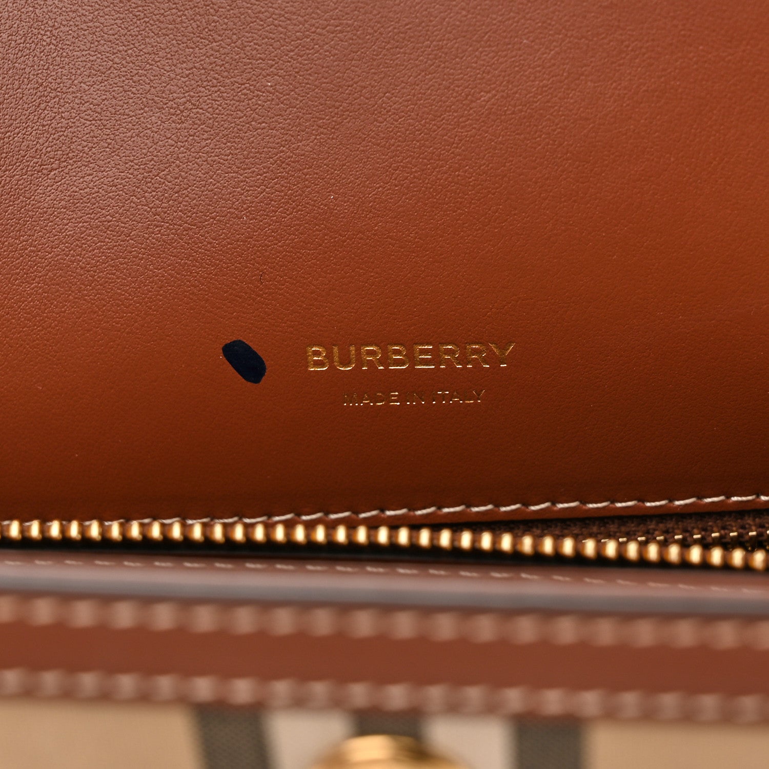 Burberry Calfskin Vintage Check Two Handle Title Bag Archive Beige 6 of 10