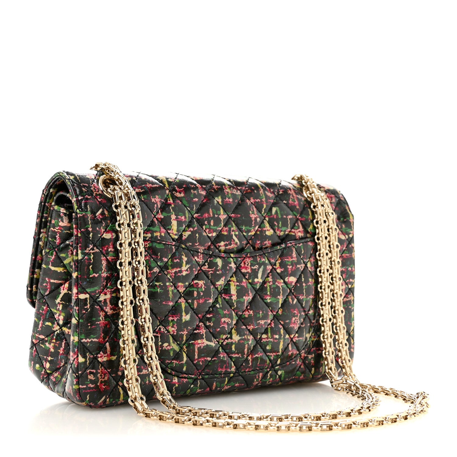 Chanel Tweed Printed Lambskin Quilted 2.55 Reissue 225 Flap Multicolor 3 of 10