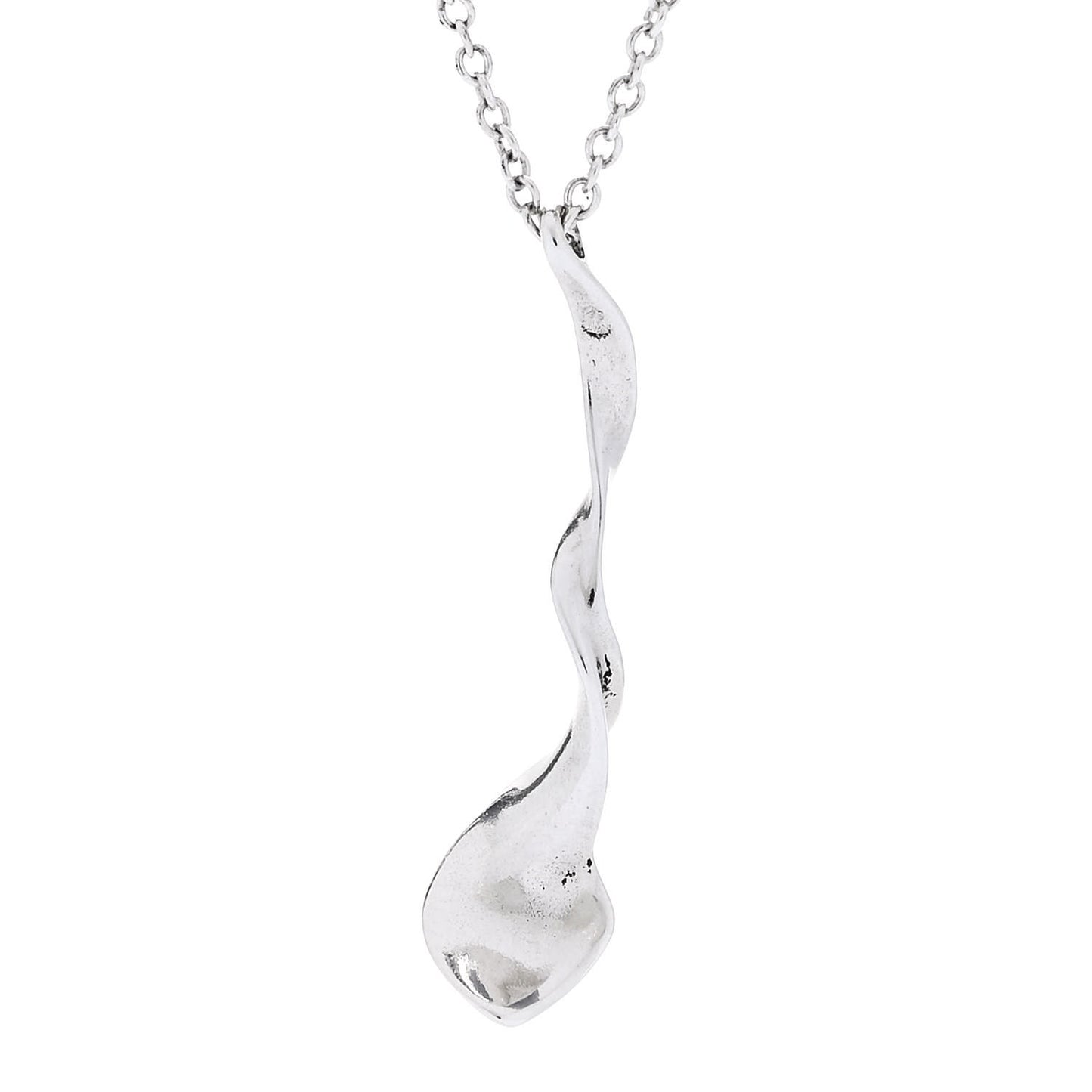 Sterling Silver Frank Gehry Orchid Drop Pendant Necklace