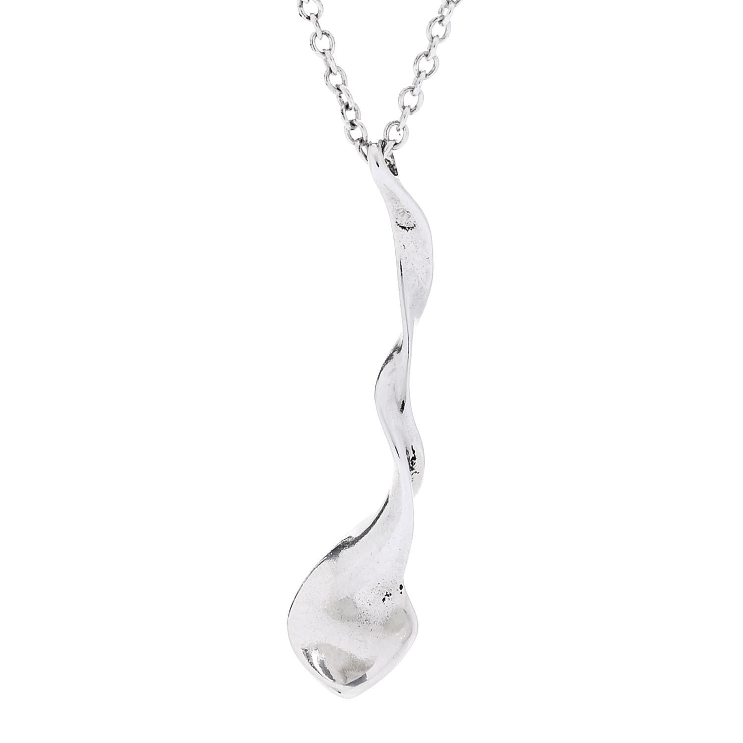 Tiffany Sterling Silver Frank Gehry Orchid Drop Pendant Necklace 4 of 7