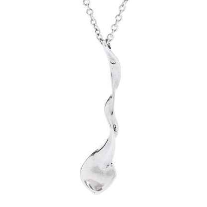 Tiffany Sterling Silver Frank Gehry Orchid Drop Pendant Necklace 4 of 7