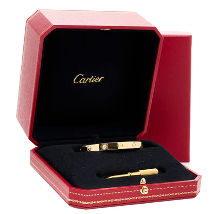 Cartier 18K Yellow Gold 4 Diamond LOVE Bracelet 16 8 of 8