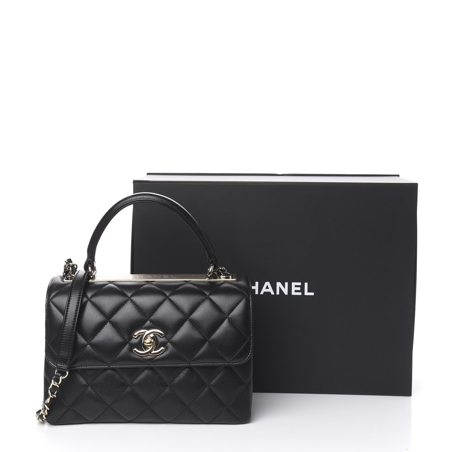 Chanel Lambskin Quilted Small Trendy CC Dual Handle Flap Bag Black 15 of 15