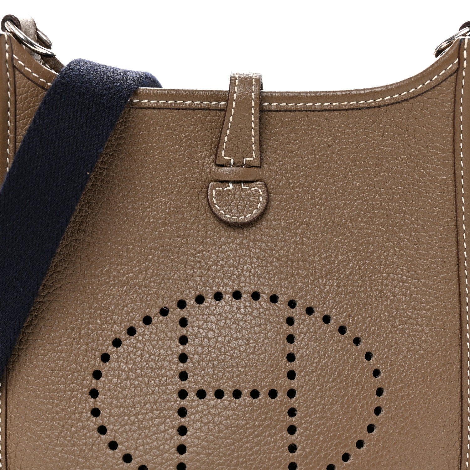 Hermes Taurillon Clemence Amazone Evelyne TPM Etoupe Bleu Indigo 8 of 10