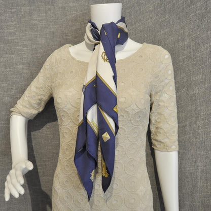 Hermes Silk Keys Les Cles Scarf 90 Bleu 2 of 7