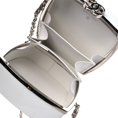 Chanel Patent Goatskin Quilted Clutch With Chain White 5 of 10
