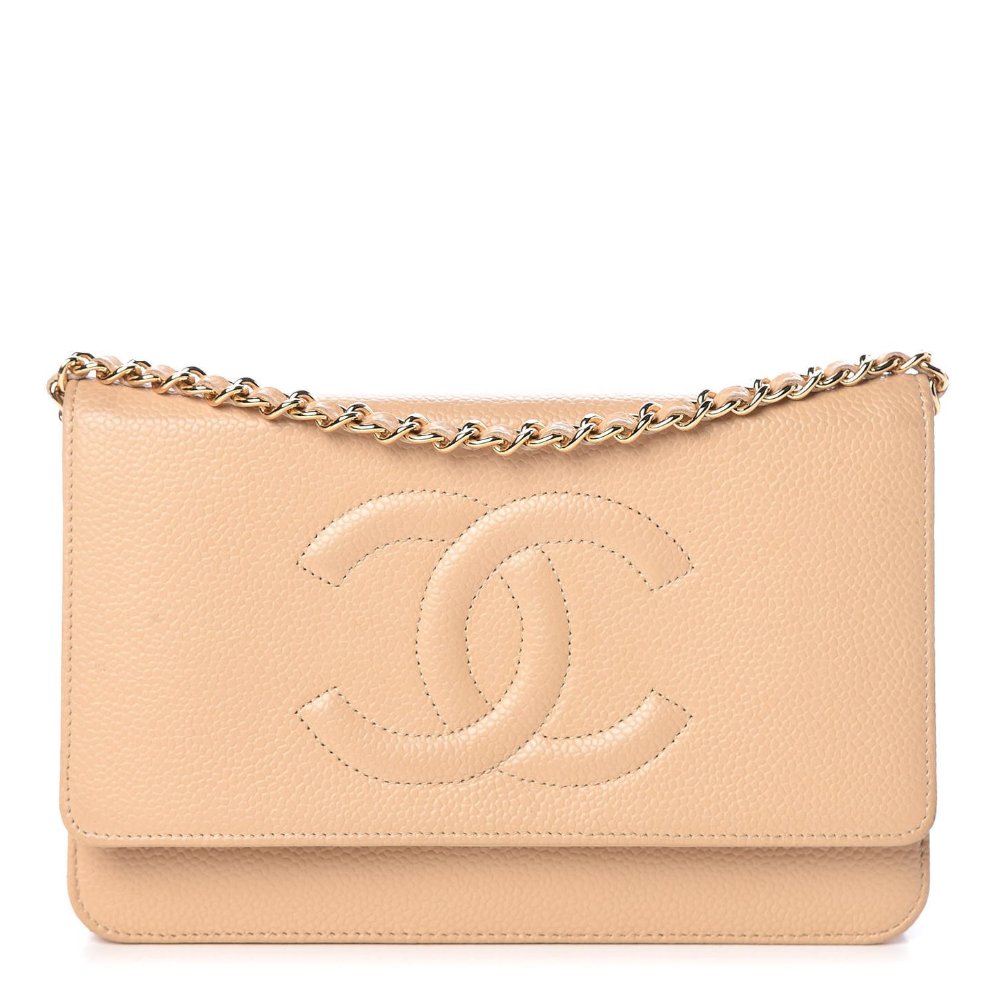 Caviar Timeless CC Wallet On Chain WOC Beige